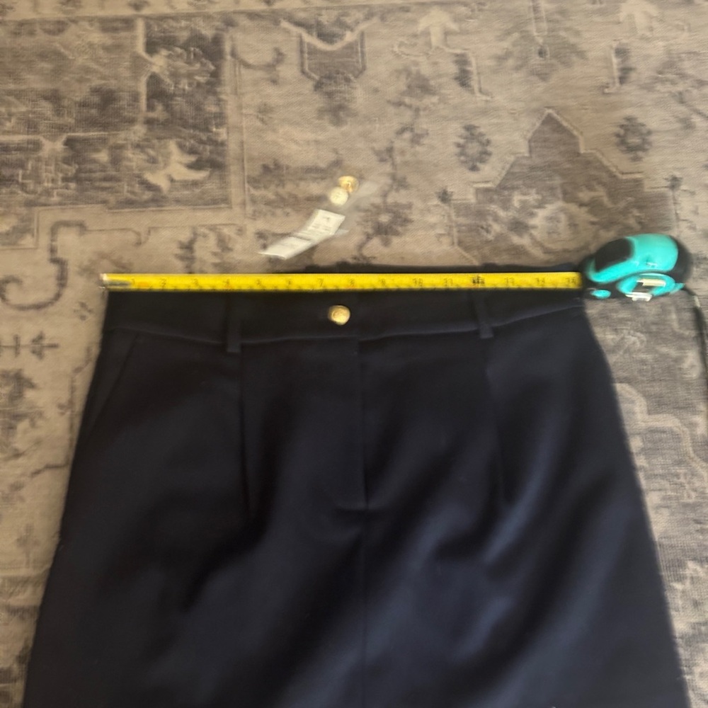 J Crew Collection Trouser Mini Skirt Wool Blend Navy Size 6 - Picture 6 of 7